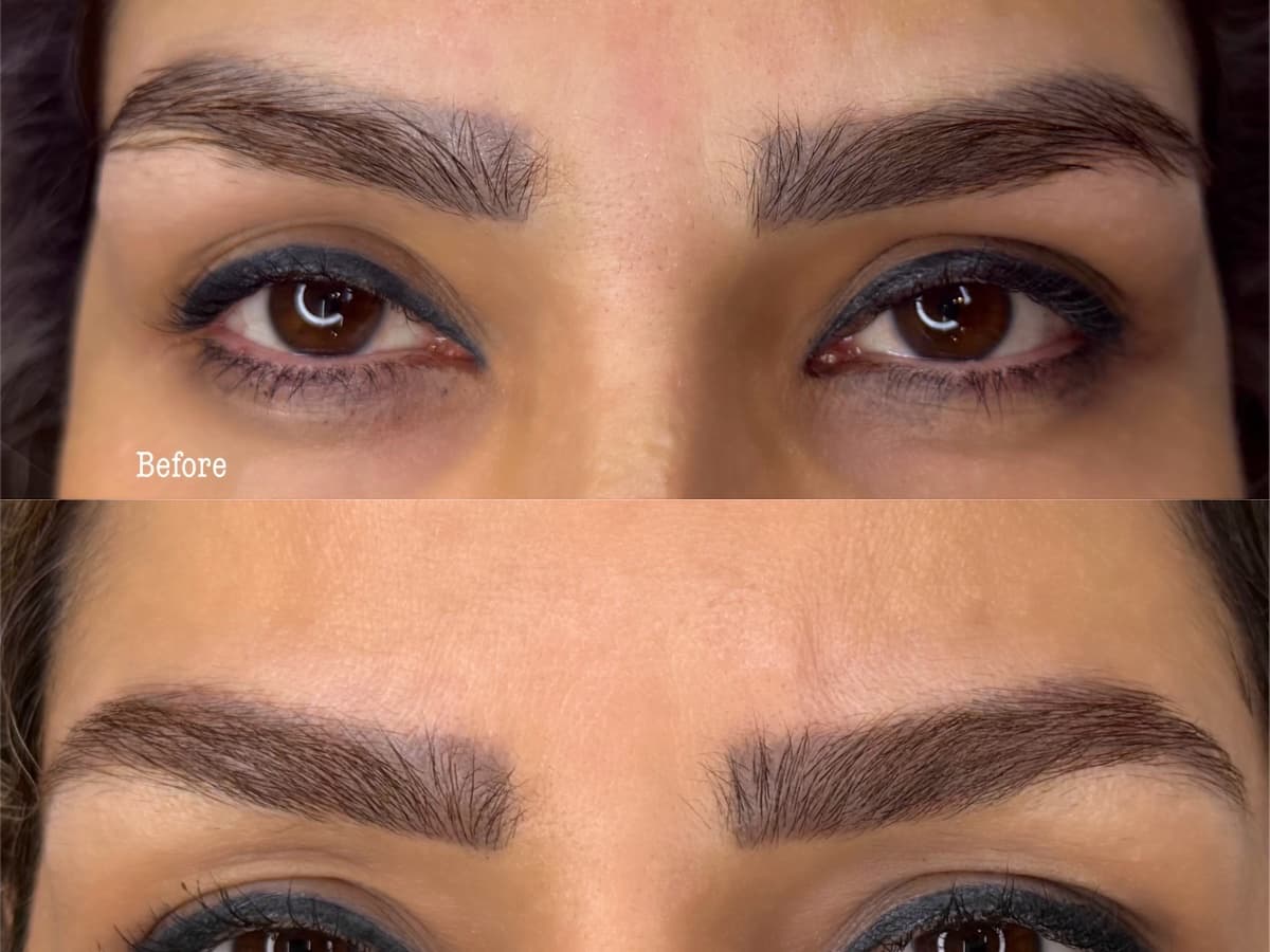Brows pigment color correction